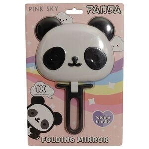 Pink Sky Panda Folding Mirror